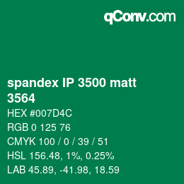 Farbcode: spandex IP 3500 matt - 3564 | qconv.com