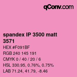 Farbcode: spandex IP 3500 matt - 3571 | qconv.com