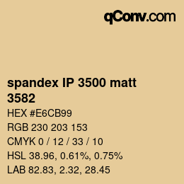 Farbcode: spandex IP 3500 matt - 3582 | qconv.com