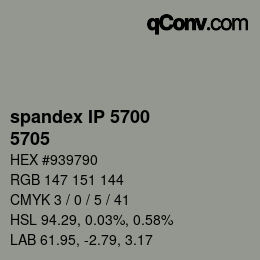 Código de color: spandex IP 5700 - 5705 | qconv.com