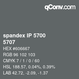 Color code: spandex IP 5700 - 5707 | qconv.com