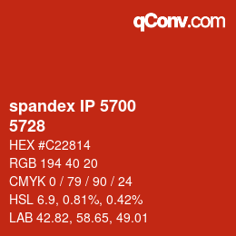 カラーコード: spandex IP 5700 - 5728 | qconv.com