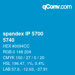 Color code: spandex IP 5700 - 5740 | qconv.com