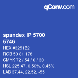 カラーコード: spandex IP 5700 - 5746 | qconv.com