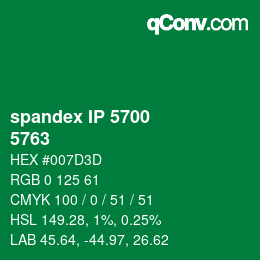 カラーコード: spandex IP 5700 - 5763 | qconv.com