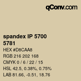 Color code: spandex IP 5700 - 5781 | qconv.com