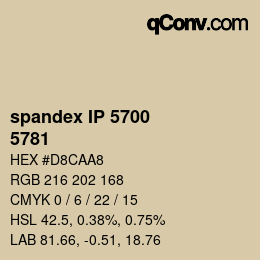 Código de color: spandex IP 5700 - 5781 | qconv.com