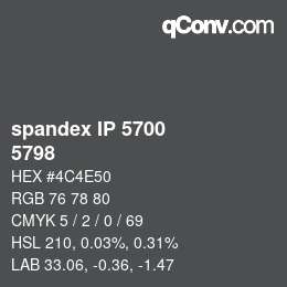 カラーコード: spandex IP 5700 - 5798 | qconv.com