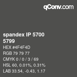Color code: spandex IP 5700 - 5799 | qconv.com