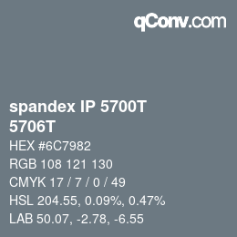 カラーコード: spandex IP 5700T - 5706T | qconv.com