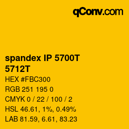 カラーコード: spandex IP 5700T - 5712T | qconv.com