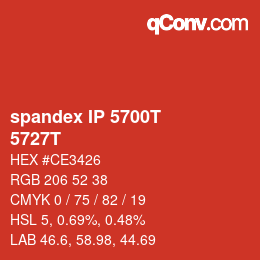 カラーコード: spandex IP 5700T - 5727T | qconv.com