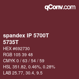 カラーコード: spandex IP 5700T - 5735T | qconv.com