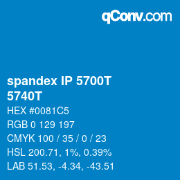 Farbcode: spandex IP 5700T - 5740T | qconv.com