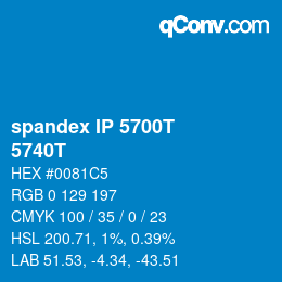 Código de color: spandex IP 5700T - 5740T | qconv.com