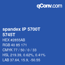 Farbcode: spandex IP 5700T - 5745T | qconv.com