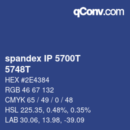 Farbcode: spandex IP 5700T - 5748T | qconv.com