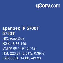 Código de color: spandex IP 5700T - 5750T | qconv.com