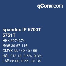 カラーコード: spandex IP 5700T - 5751T | qconv.com