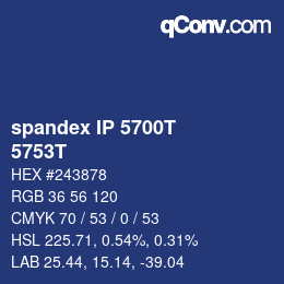 カラーコード: spandex IP 5700T - 5753T | qconv.com