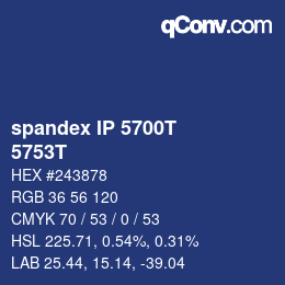 カラーコード: spandex IP 5700T - 5753T | qconv.com