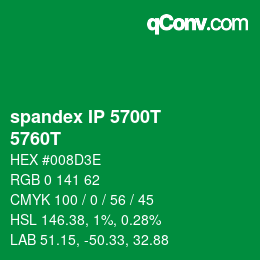 カラーコード: spandex IP 5700T - 5760T | qconv.com