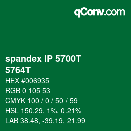 Código de color: spandex IP 5700T - 5764T | qconv.com