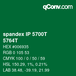 カラーコード: spandex IP 5700T - 5764T | qconv.com