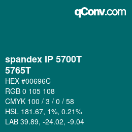 カラーコード: spandex IP 5700T - 5765T | qconv.com