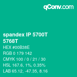 カラーコード: spandex IP 5700T - 5768T | qconv.com