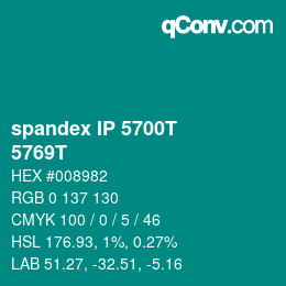 カラーコード: spandex IP 5700T - 5769T | qconv.com