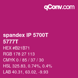 カラーコード: spandex IP 5700T - 5777T | qconv.com