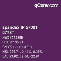 カラーコード: spandex IP 5700T - 5778T | qconv.com