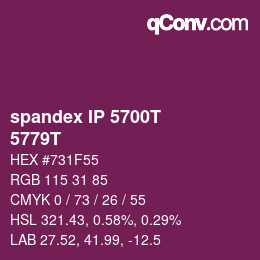 Farbcode: spandex IP 5700T - 5779T | qconv.com
