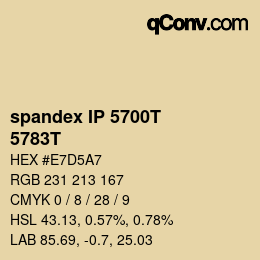 カラーコード: spandex IP 5700T - 5783T | qconv.com