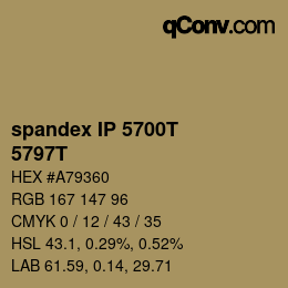 カラーコード: spandex IP 5700T - 5797T | qconv.com