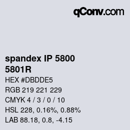 Código de color: spandex IP 5800 - 5801R | qconv.com