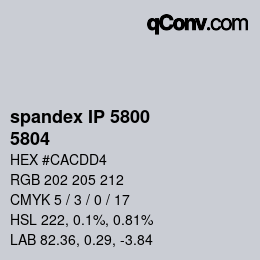 Color code: spandex IP 5800 - 5804 | qconv.com
