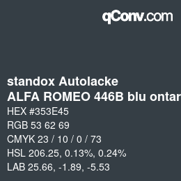 Código de color: standox Autolacke - ALFA ROMEO 446B blu ontario | qconv.com