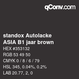 Farbcode: standox Autolacke - ASIA B1 jaar brown | qconv.com