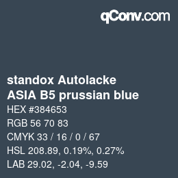 カラーコード: standox Autolacke - ASIA B5 prussian blue | qconv.com