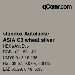 Código de color: standox Autolacke - ASIA C3 wheat silver | qconv.com