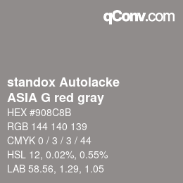 Farbcode: standox Autolacke - ASIA G red gray | qconv.com