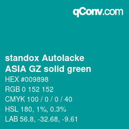 Farbcode: standox Autolacke - ASIA GZ solid green | qconv.com