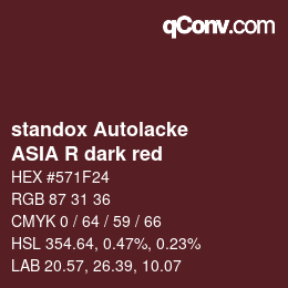 Farbcode: standox Autolacke - ASIA R dark red | qconv.com