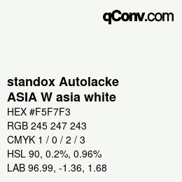 Farbcode: standox Autolacke - ASIA W asia white | qconv.com