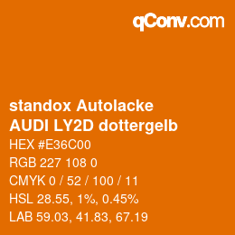 カラーコード: standox Autolacke - AUDI LY2D dottergelb | qconv.com