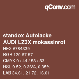 颜色代码: standox Autolacke - AUDI LZ3X mokassinrot | qconv.com