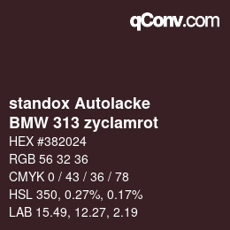 カラーコード: standox Autolacke - BMW 313 zyclamrot | qconv.com