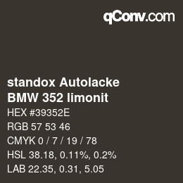 Code couleur: standox Autolacke - BMW 352 limonit | qconv.com